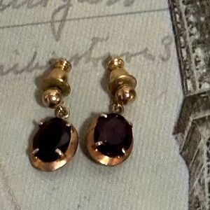 Elegant Gold and Red Dangle Earrings